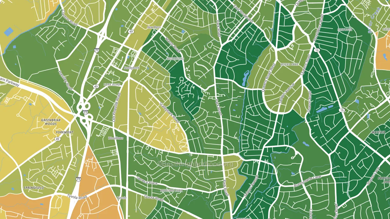 Ashbrook-Clawson Village, Charlotte, NC block-group voter-turnout map