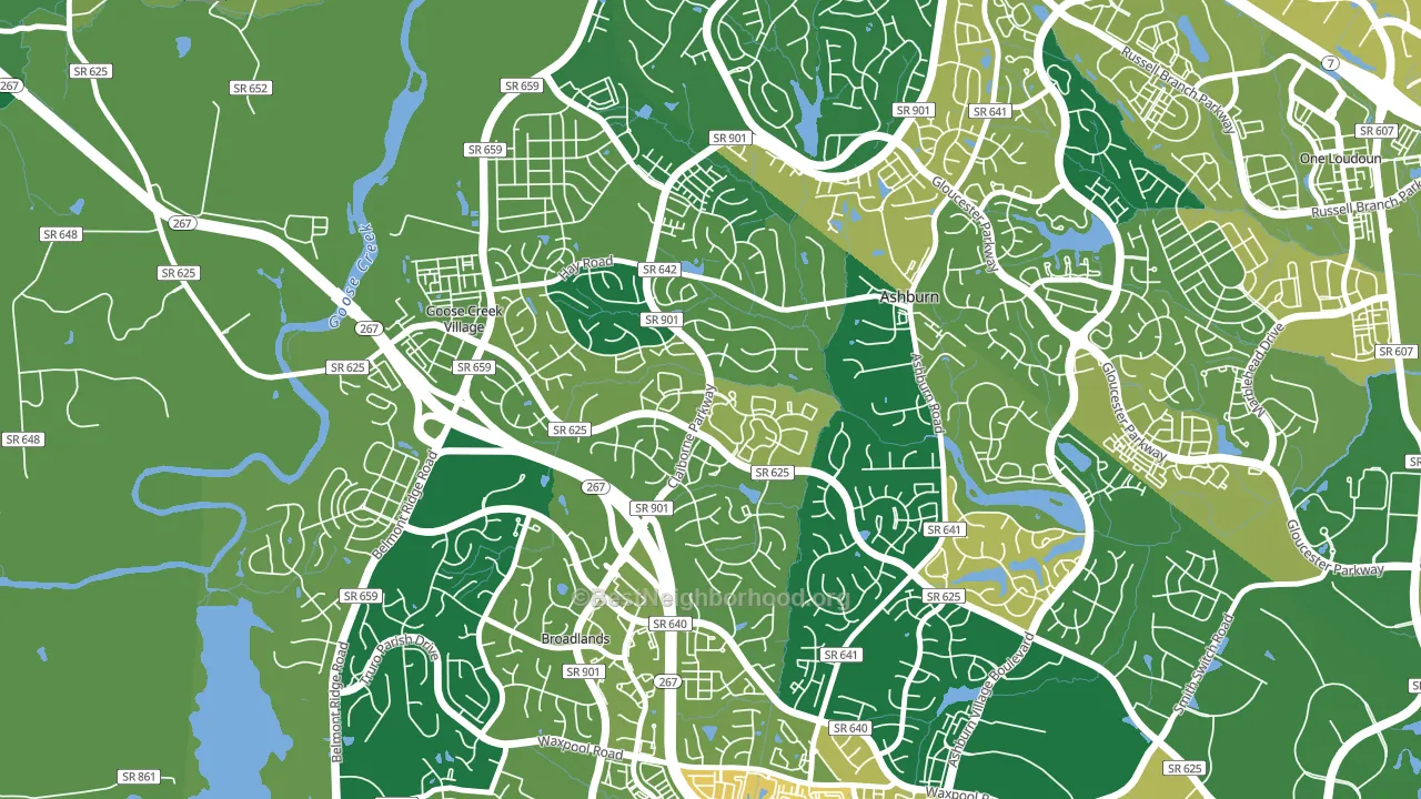 Ashburn Farm, Ashburn, VA block-group voter-turnout map