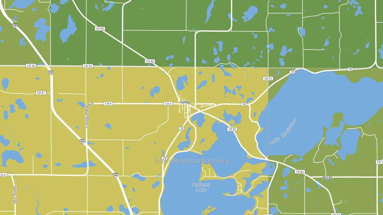Ashby, MN block-group voter-turnout map
