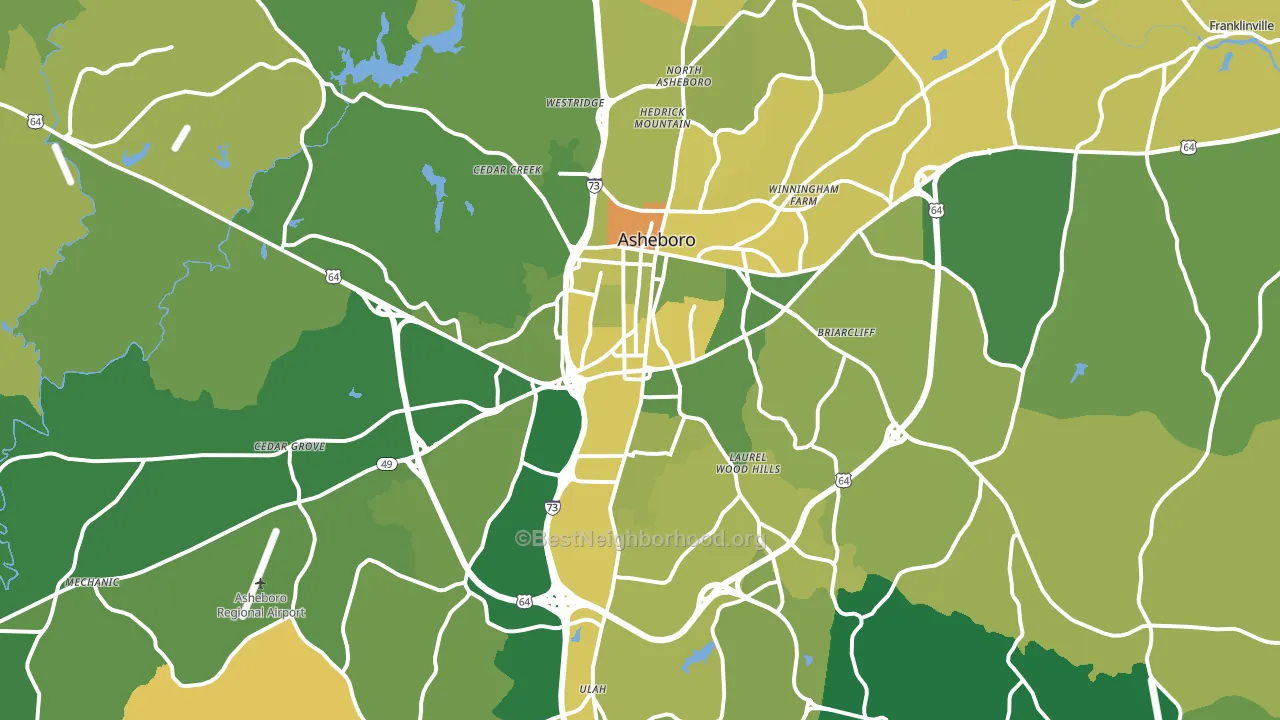 Asheboro, NC block-group voter-turnout map