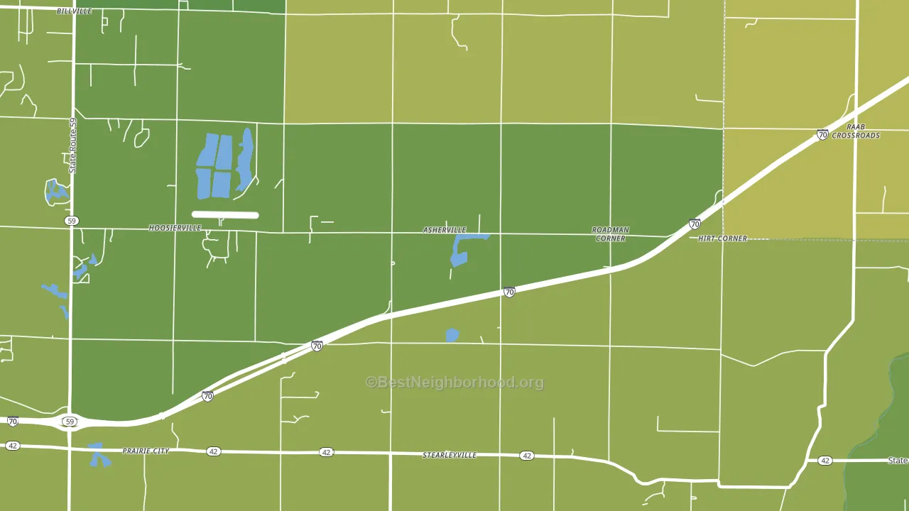 Asherville, IN block-group voter-turnout map