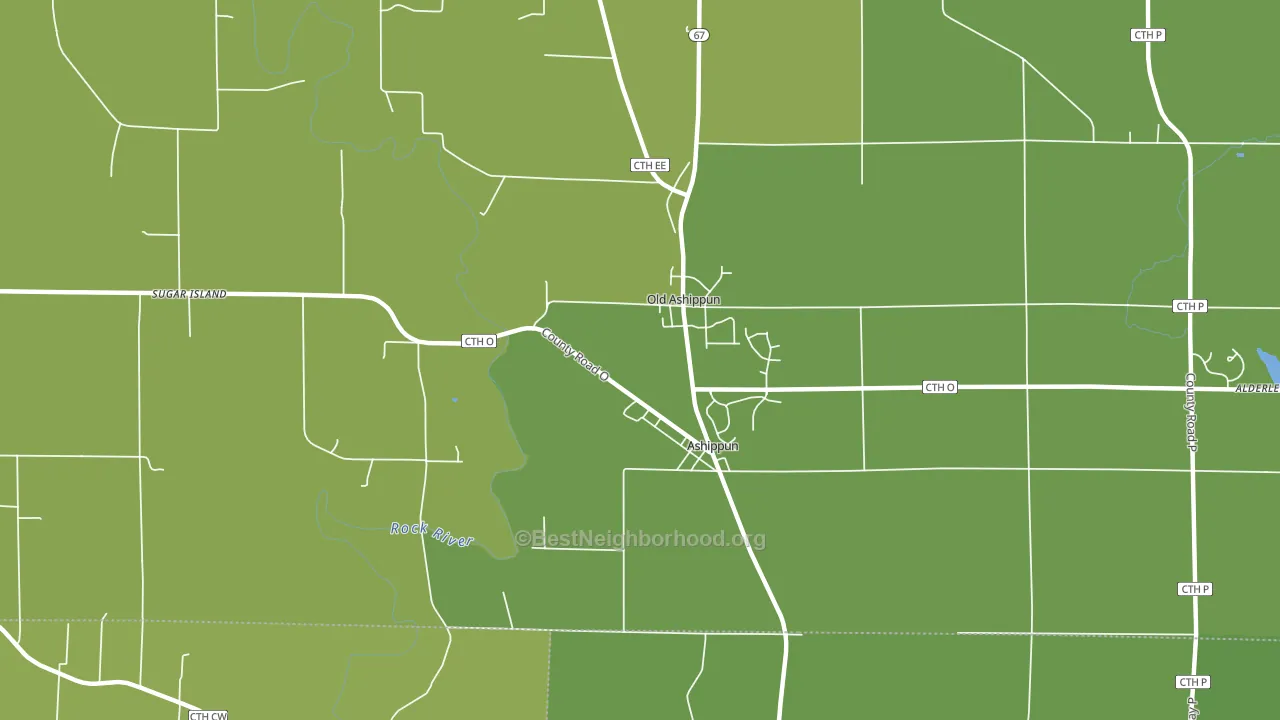 Ashippun, WI block-group voter-turnout map