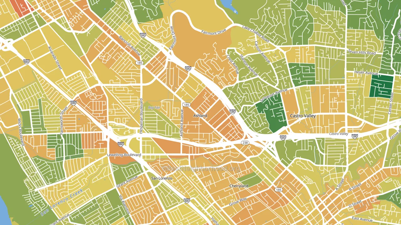 Ashland, CA block-group voter-turnout map