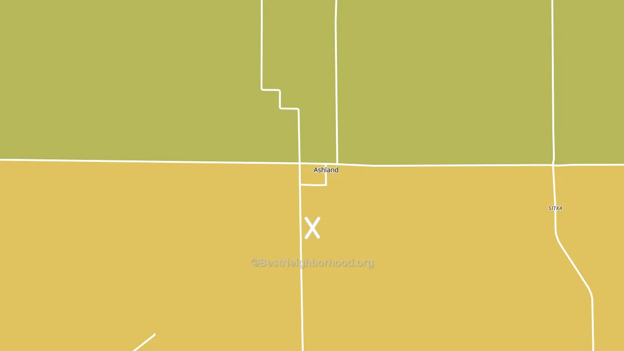 Ashland, KS block-group voter-turnout map