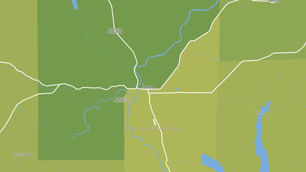 Ashland, ME block-group voter-turnout map