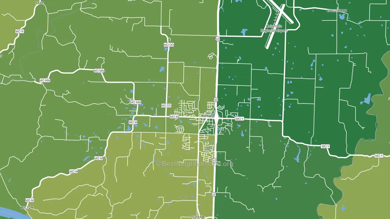 Ashland, MO block-group voter-turnout map