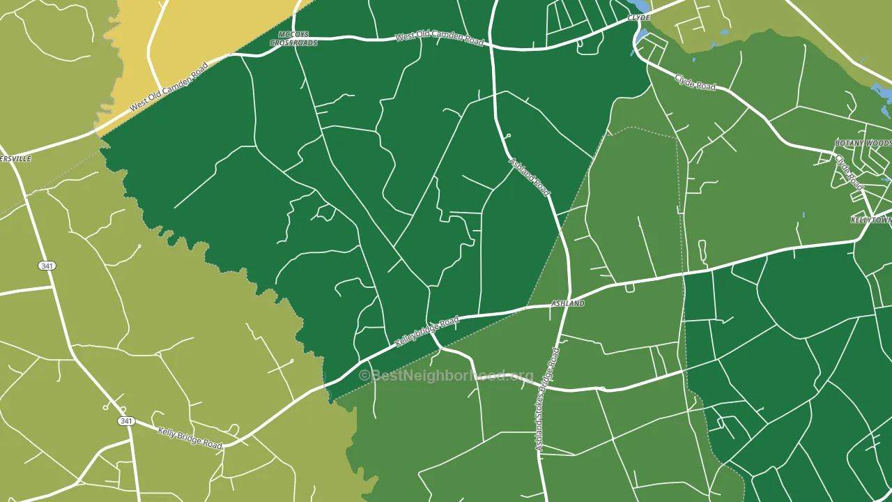 Ashland, SC block-group voter-turnout map