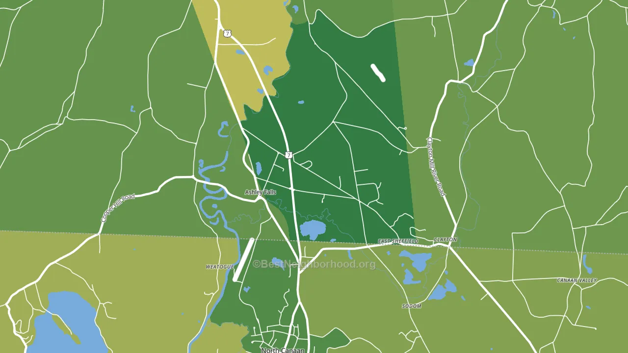Ashley Falls, MA block-group voter-turnout map