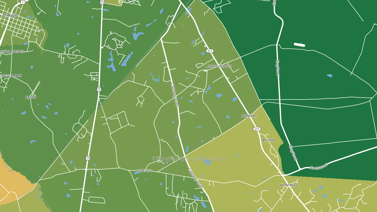 Ashley Heights, NC block-group voter-turnout map