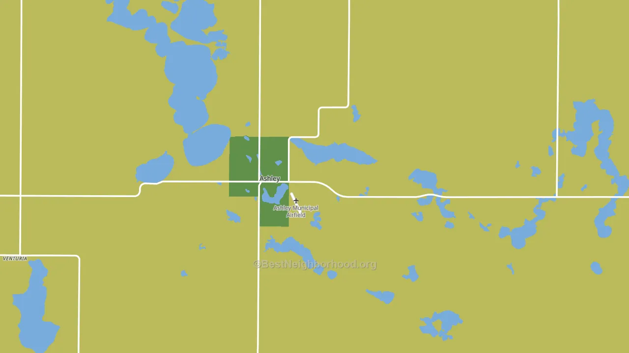 Ashley, ND block-group voter-turnout map