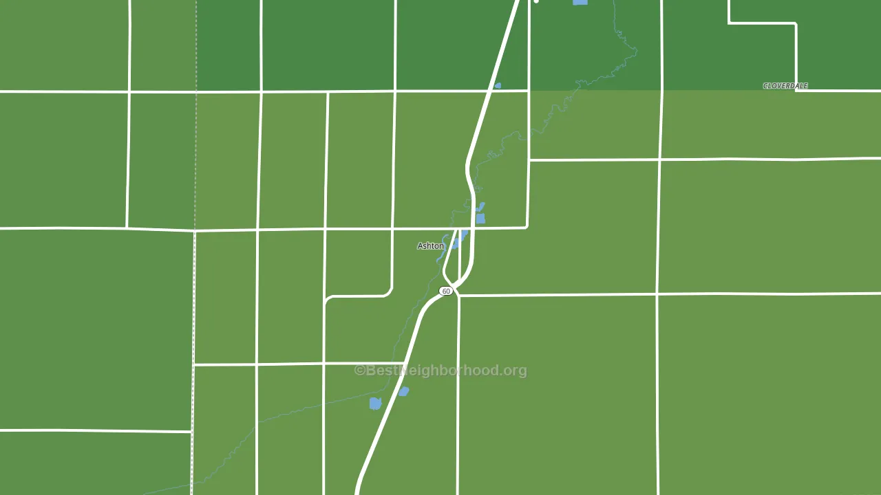 Ashton, IA block-group voter-turnout map