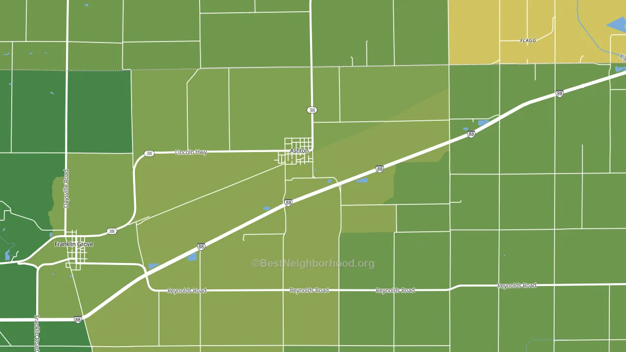Ashton, IL block-group voter-turnout map