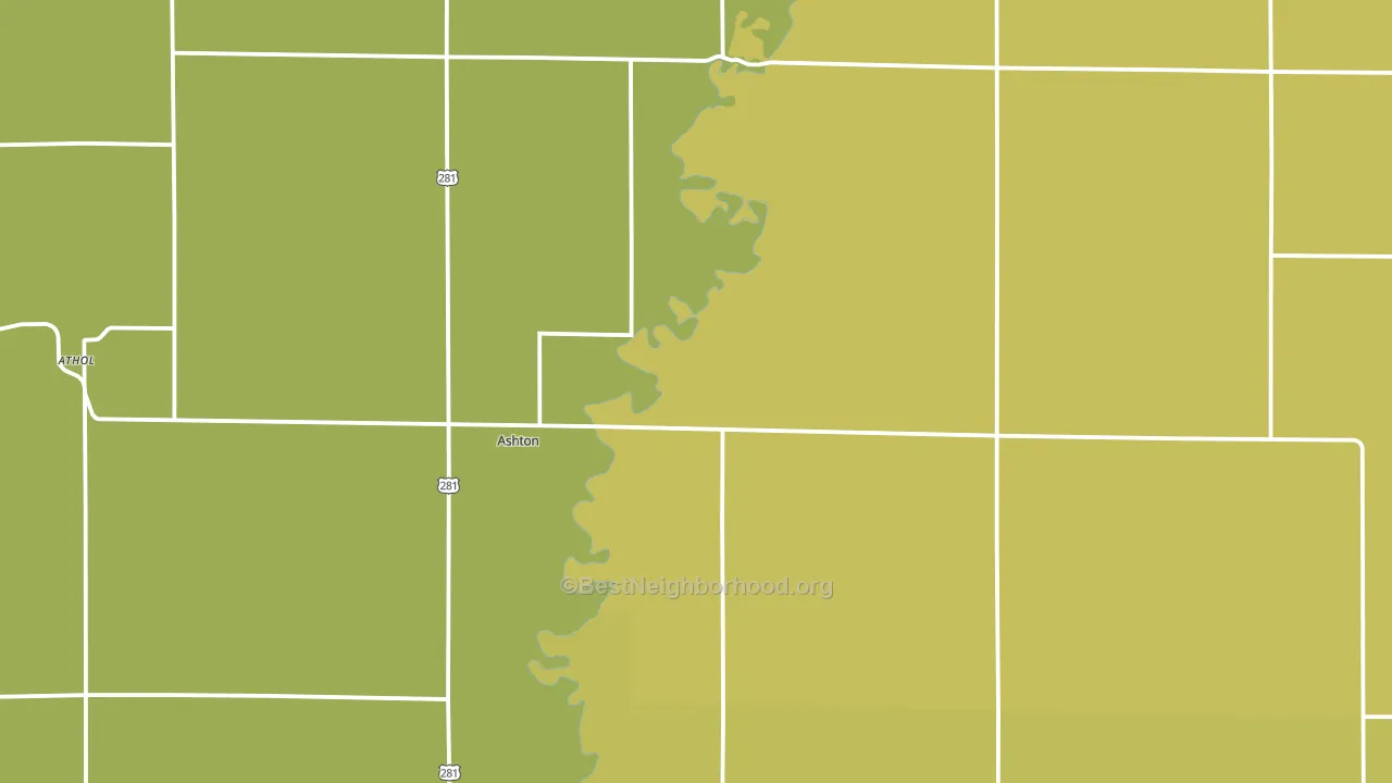 Ashton, SD block-group voter-turnout map