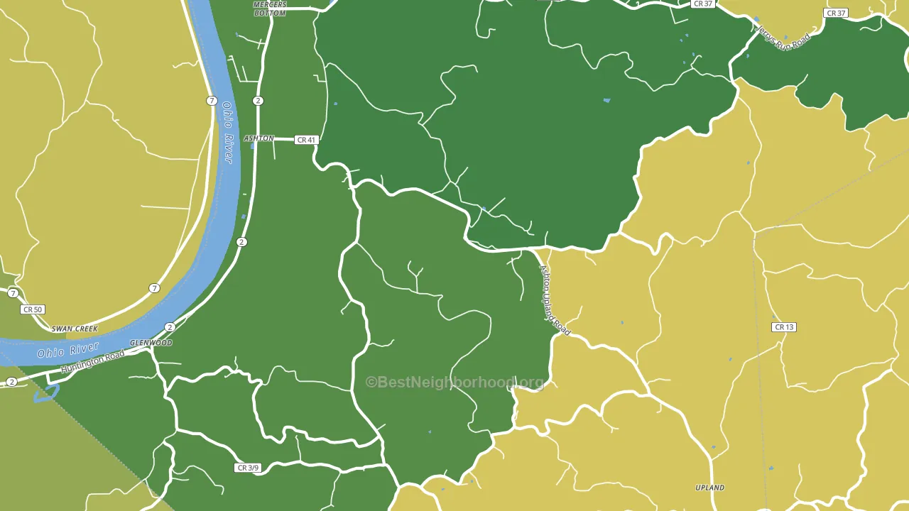 Ashton, WV block-group voter-turnout map