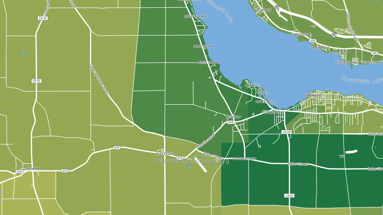 Ashville, NY block-group voter-turnout map