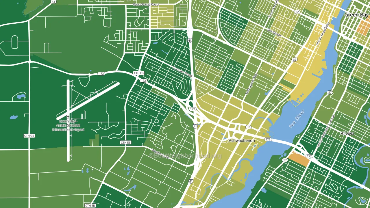 Ashwaubenon, WI block-group voter-turnout map