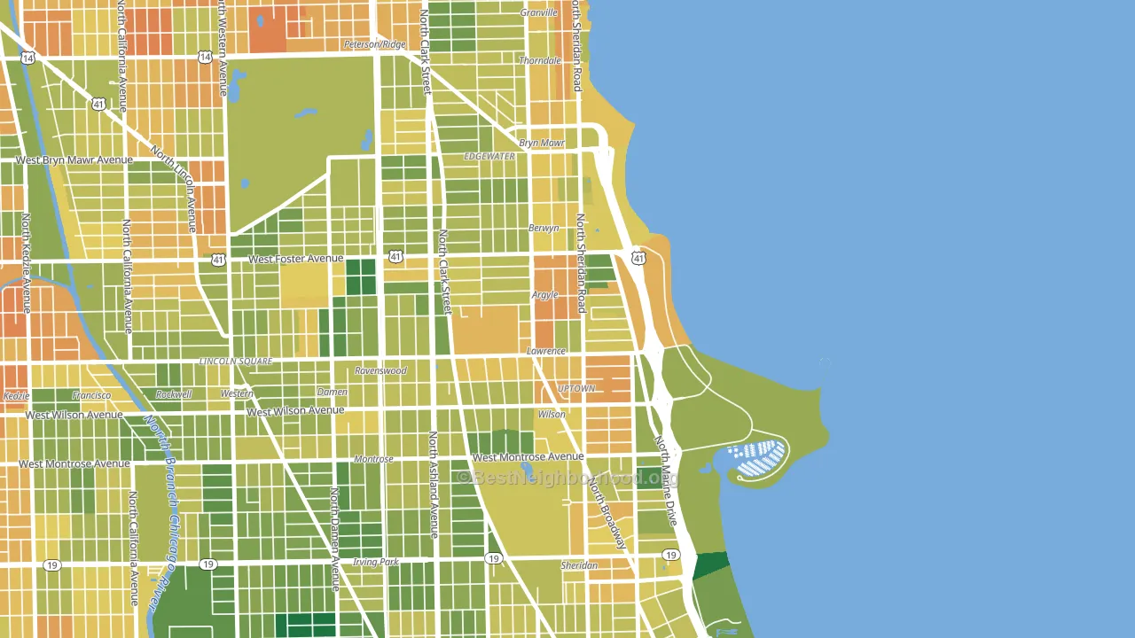 Asia on Argyle, Chicago, IL block-group voter-turnout map