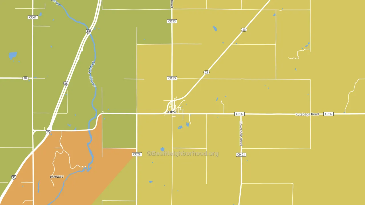 Askov, MN block-group voter-turnout map