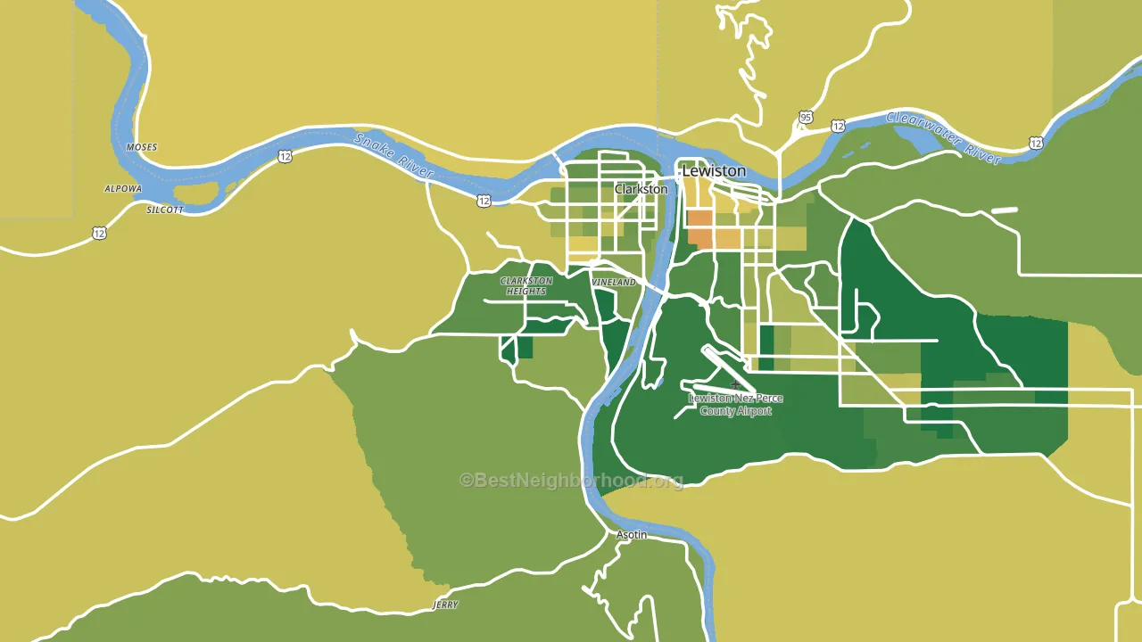 Asotin County, WA block-group voter-turnout map