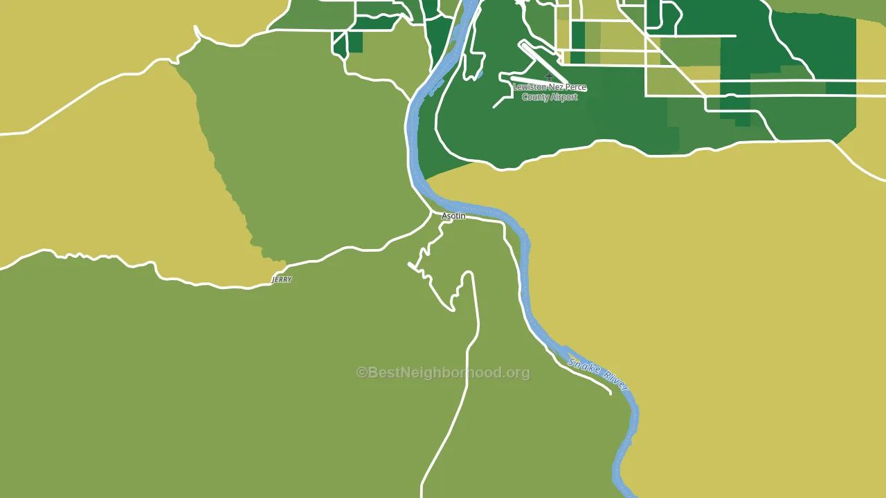 Asotin, WA block-group voter-turnout map