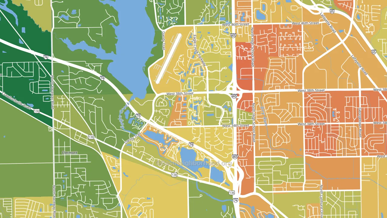 Aspen Ridge, Indianapolis, IN block-group voter-turnout map