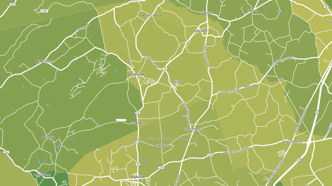 Aspers, PA block-group voter-turnout map
