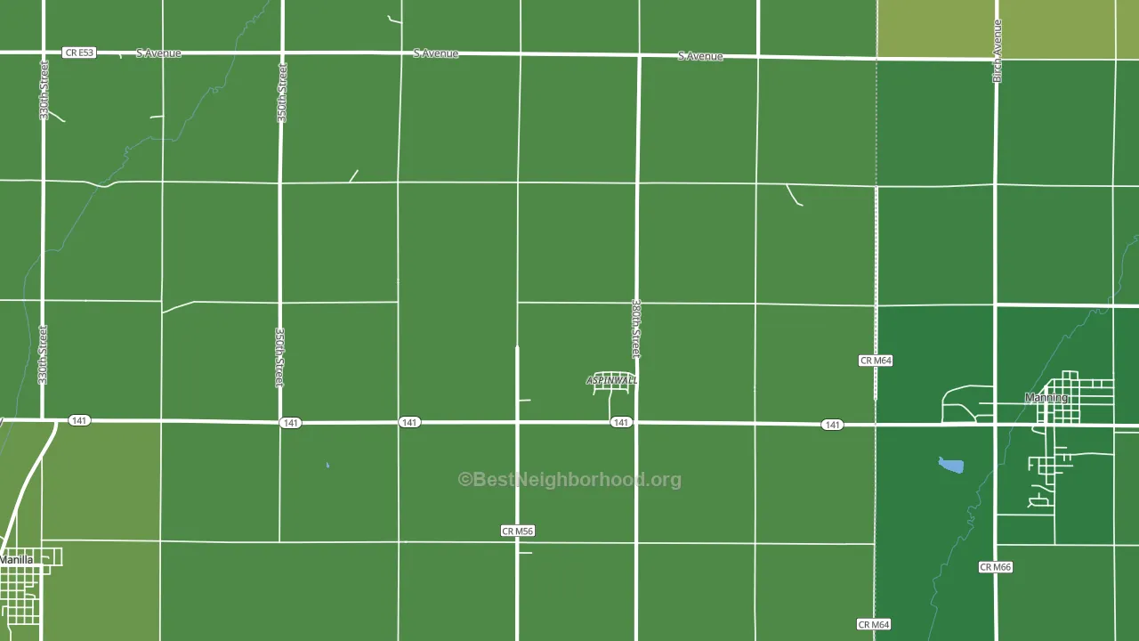 Aspinwall, IA block-group voter-turnout map