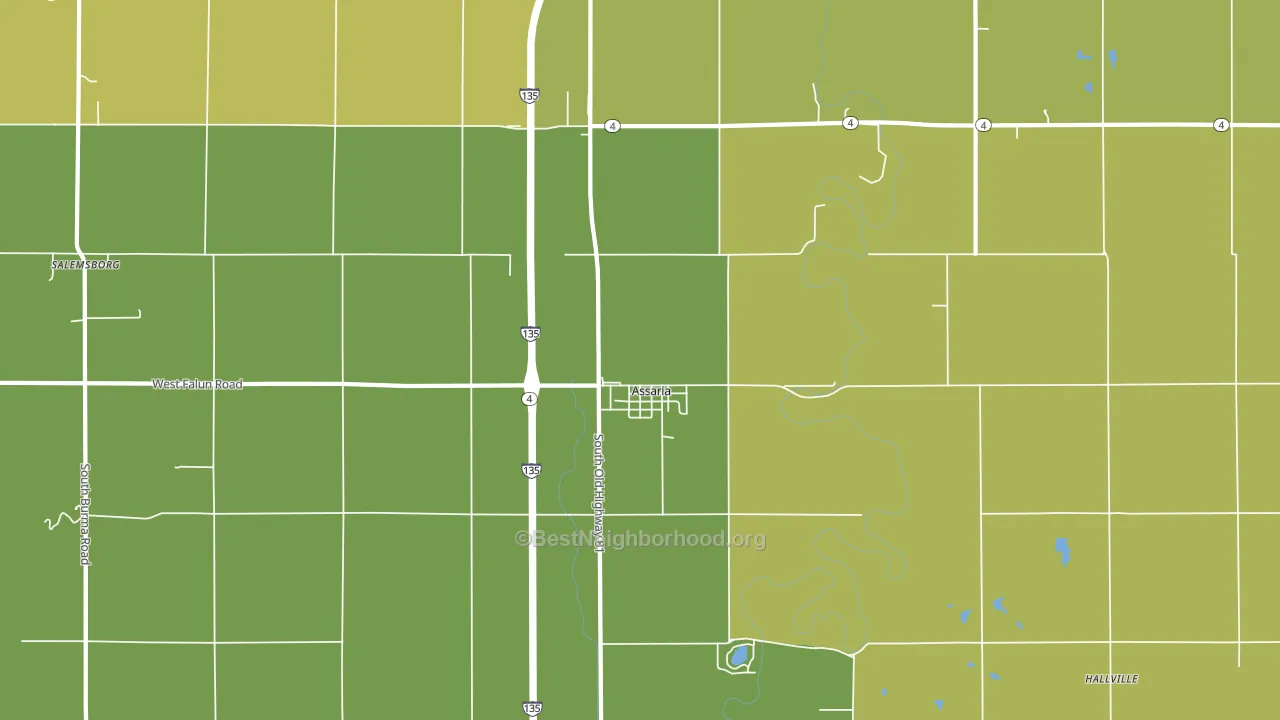 Assaria, KS block-group voter-turnout map