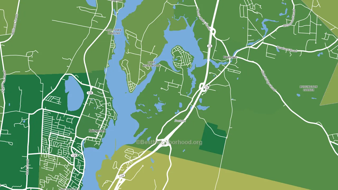Assonet Bay Shores, MA block-group voter-turnout map