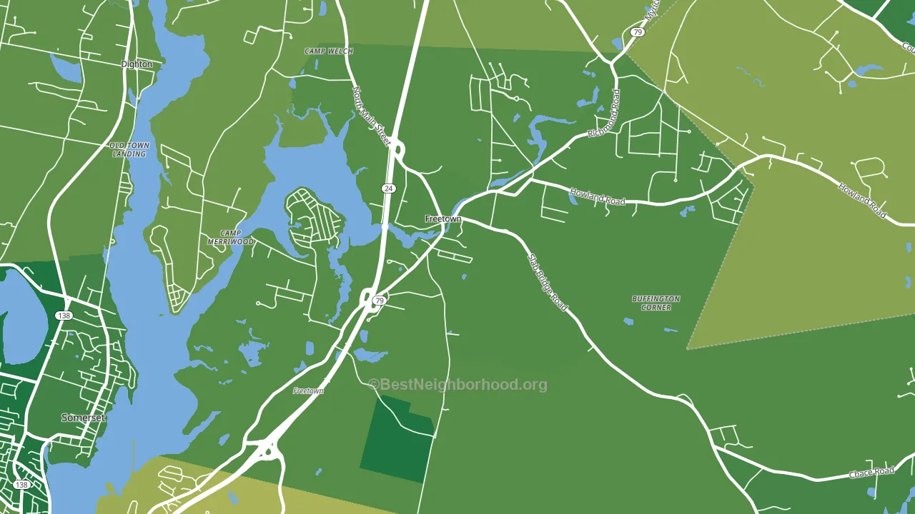 Assonet, MA block-group voter-turnout map