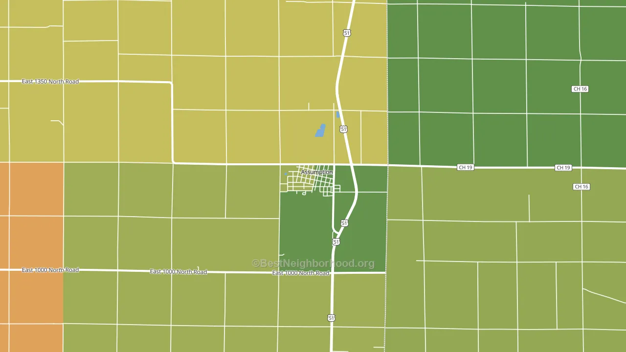 Assumption, IL block-group voter-turnout map