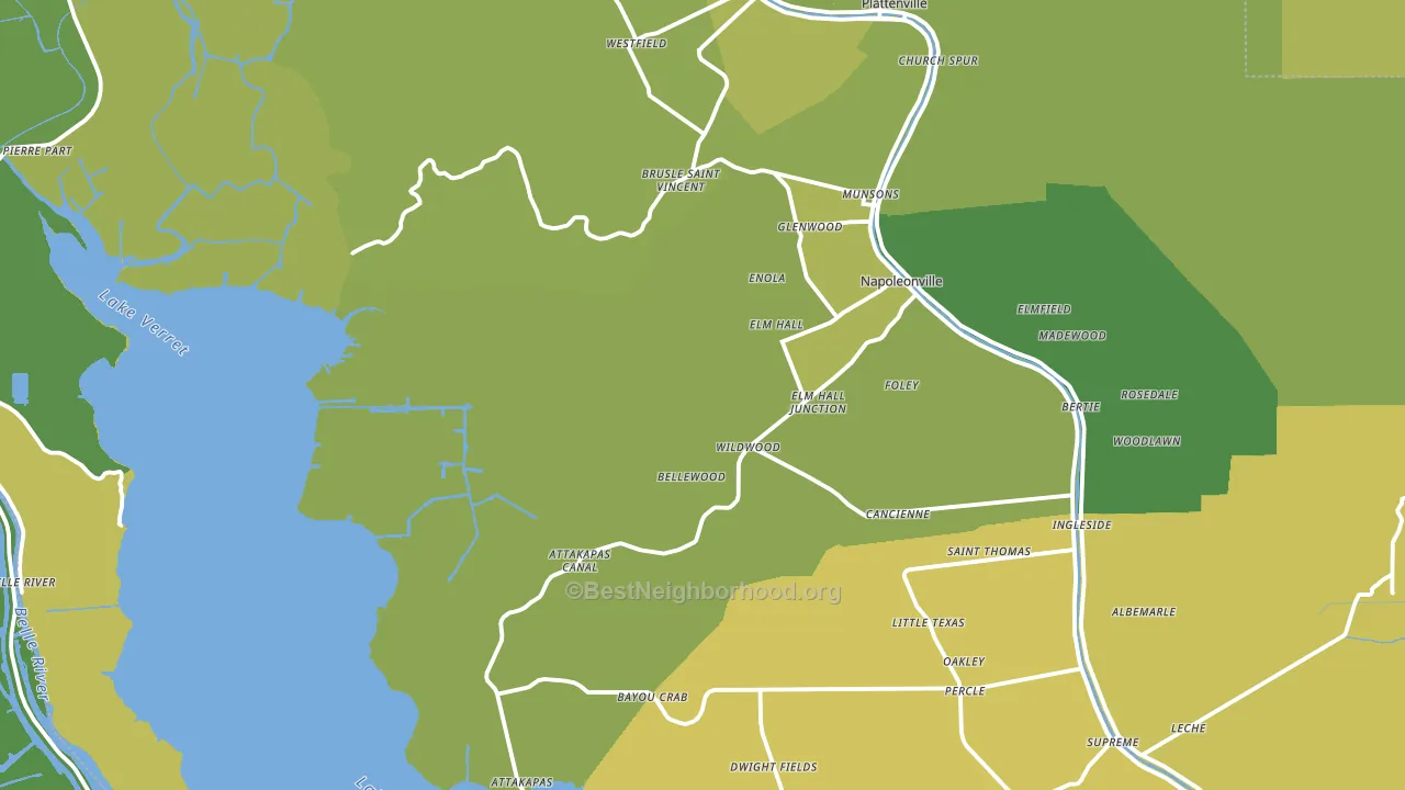 Assumption Parish, LA block-group voter-turnout map