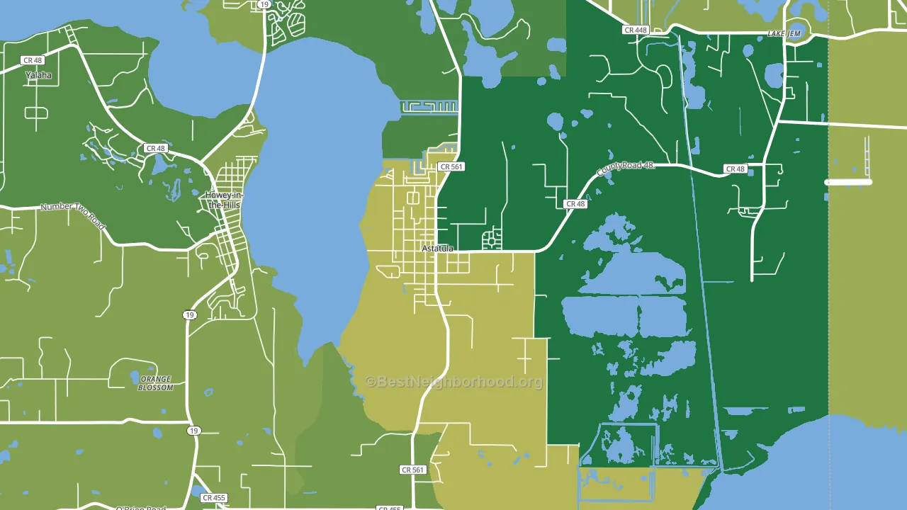 Astatula, FL block-group voter-turnout map