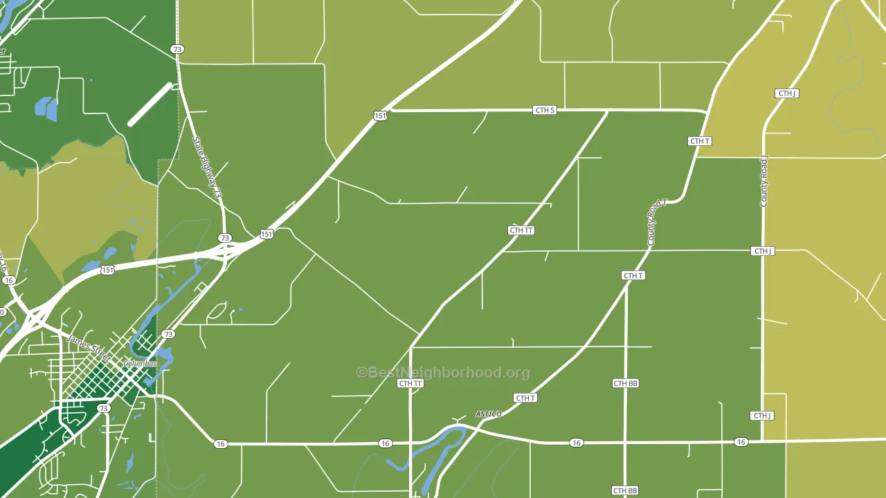 Astico, WI block-group voter-turnout map