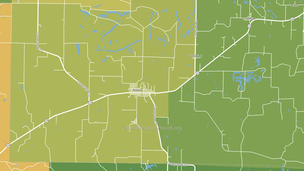 Astoria, IL block-group voter-turnout map