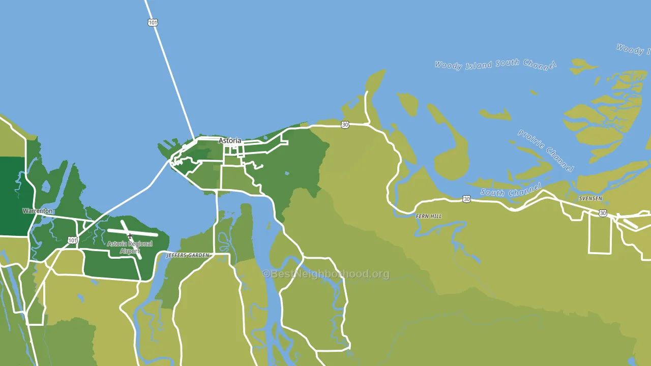 Astoria, OR block-group voter-turnout map