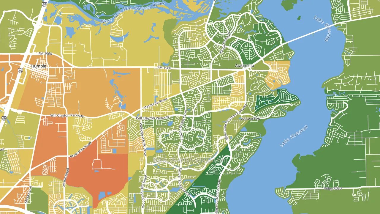 Atascocita, TX block-group voter-turnout map