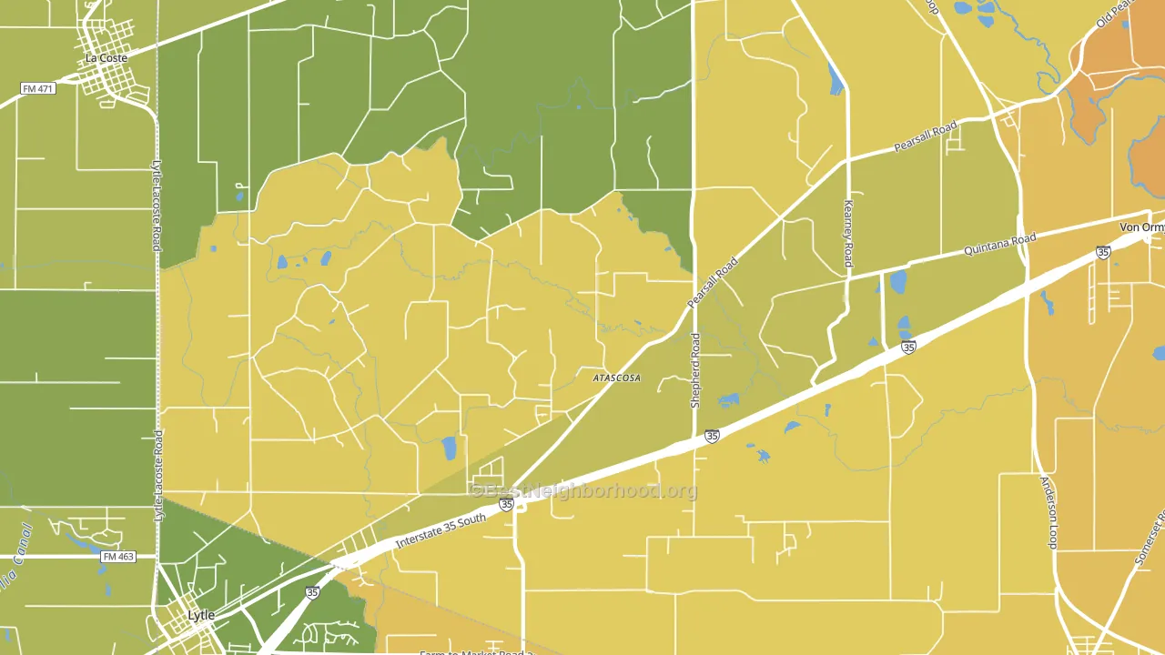 Atascosa, TX block-group voter-turnout map
