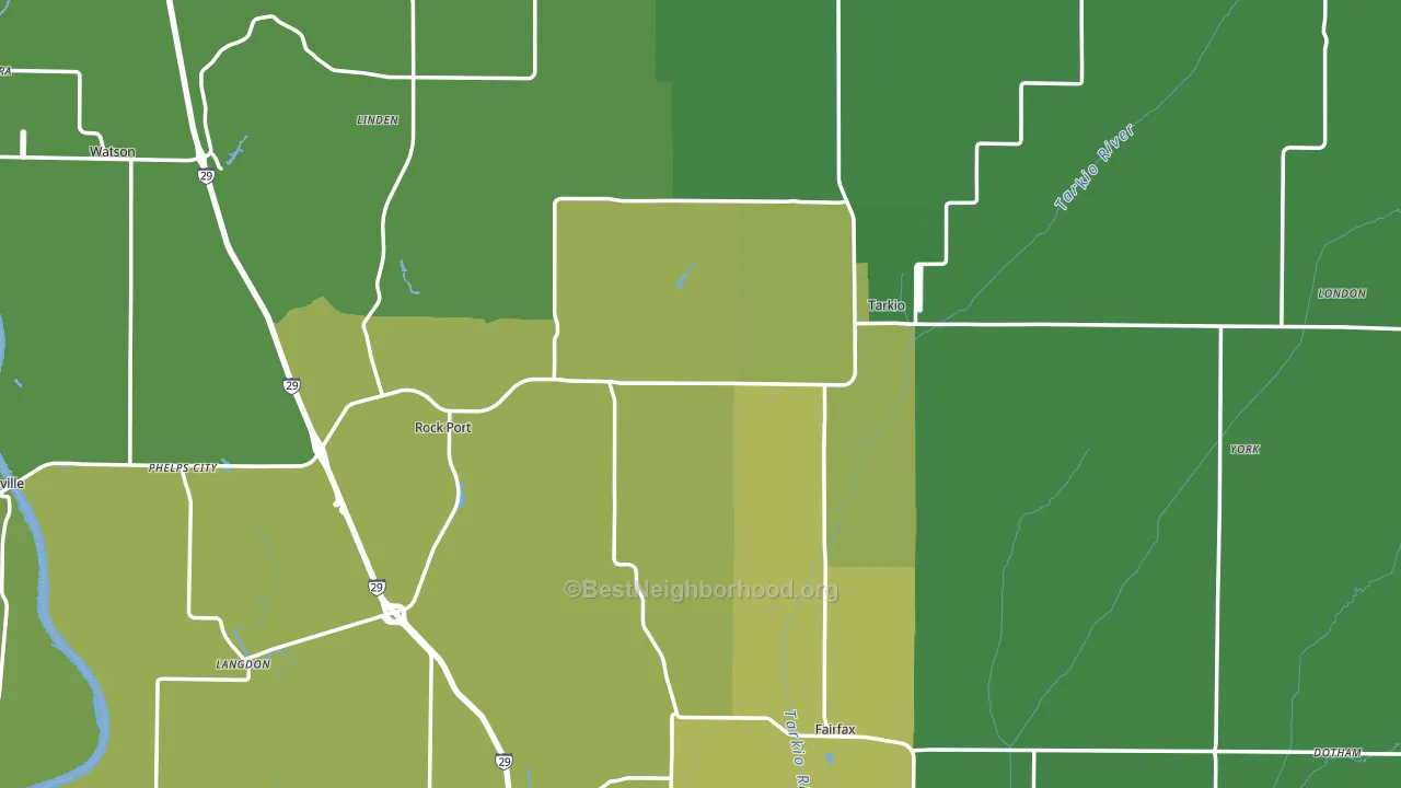 Atchison County, MO block-group voter-turnout map