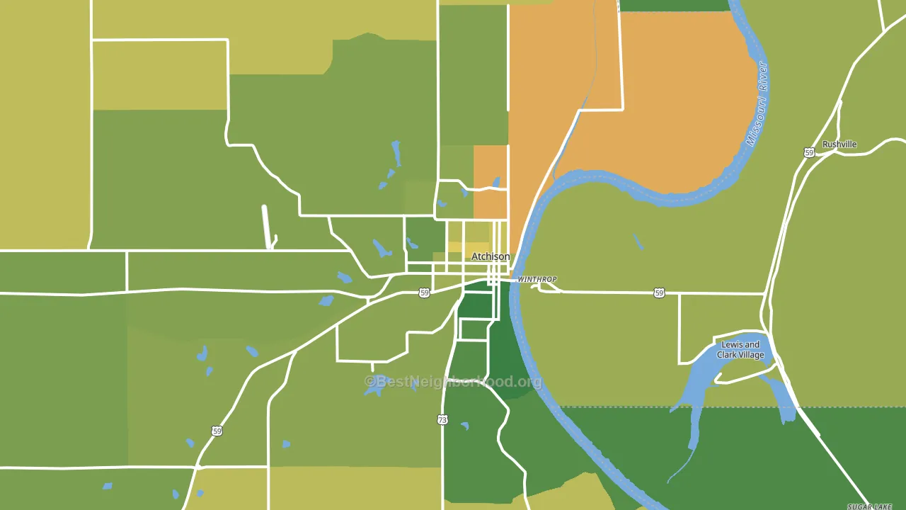 Atchison, KS block-group voter-turnout map