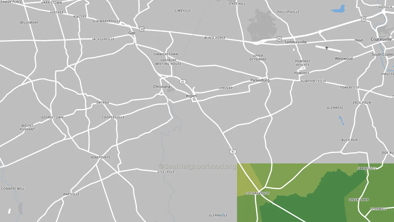 Atglen, PA block-group voter-turnout map