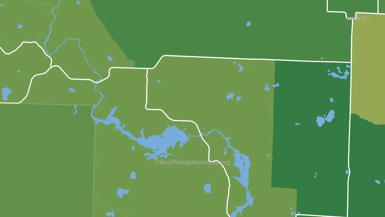 Athelstane, WI block-group voter-turnout map