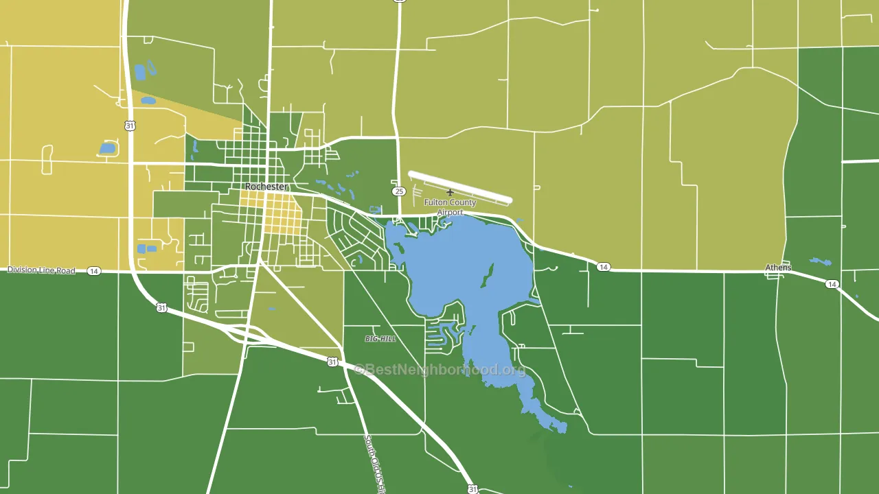 Athens, IN block-group voter-turnout map