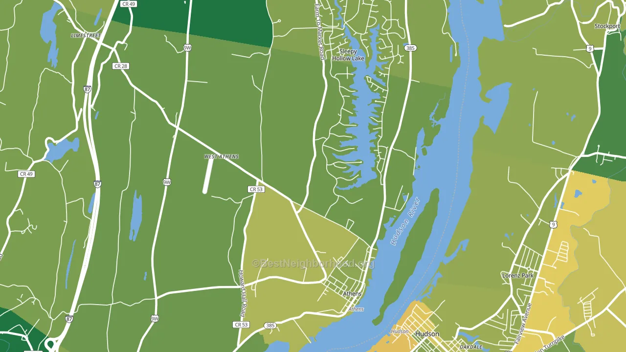 Athens, NY block-group voter-turnout map
