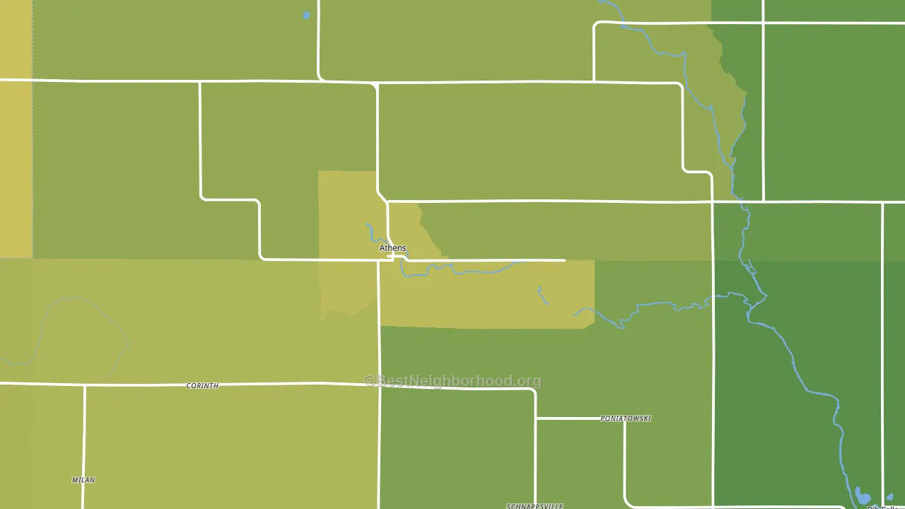 Athens, WI block-group voter-turnout map