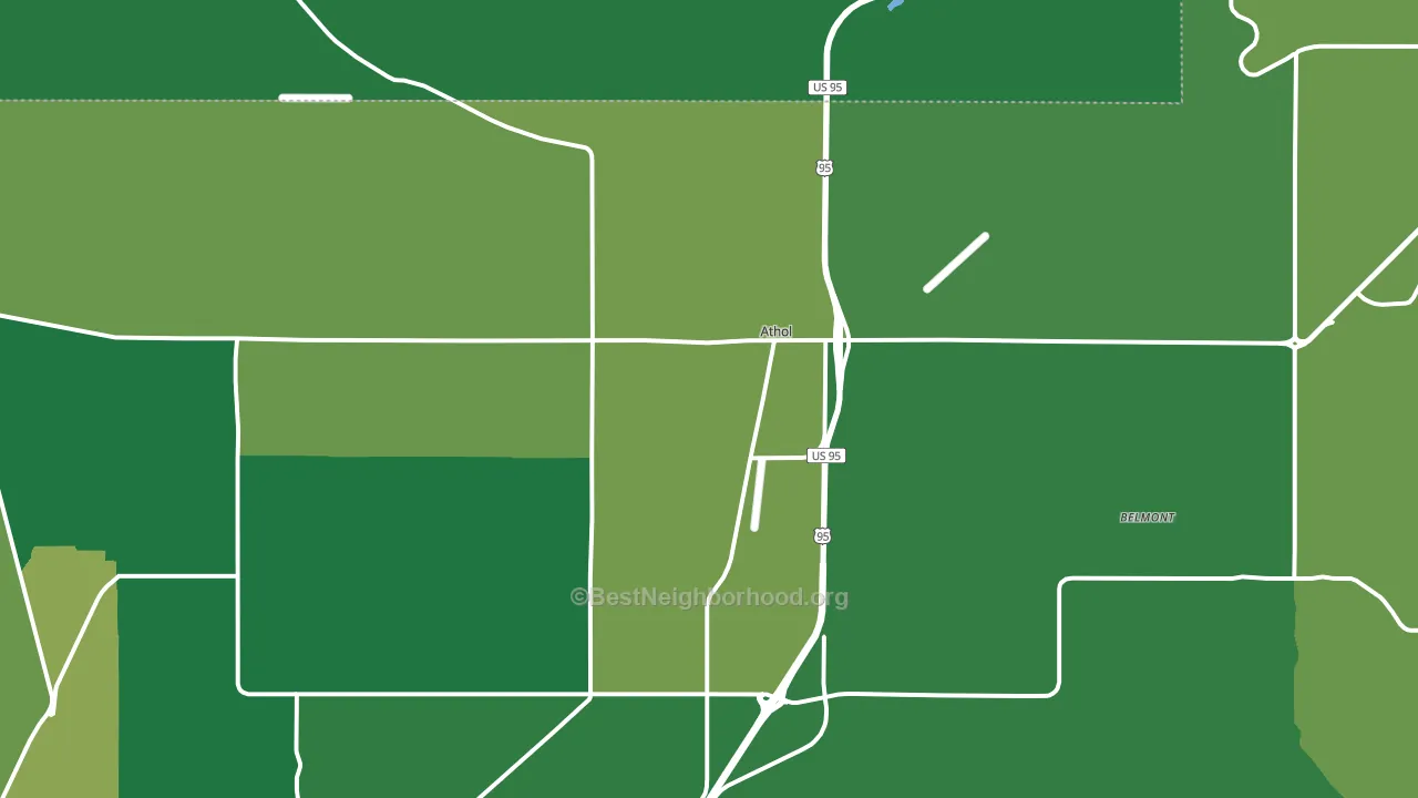 Athol, ID block-group voter-turnout map