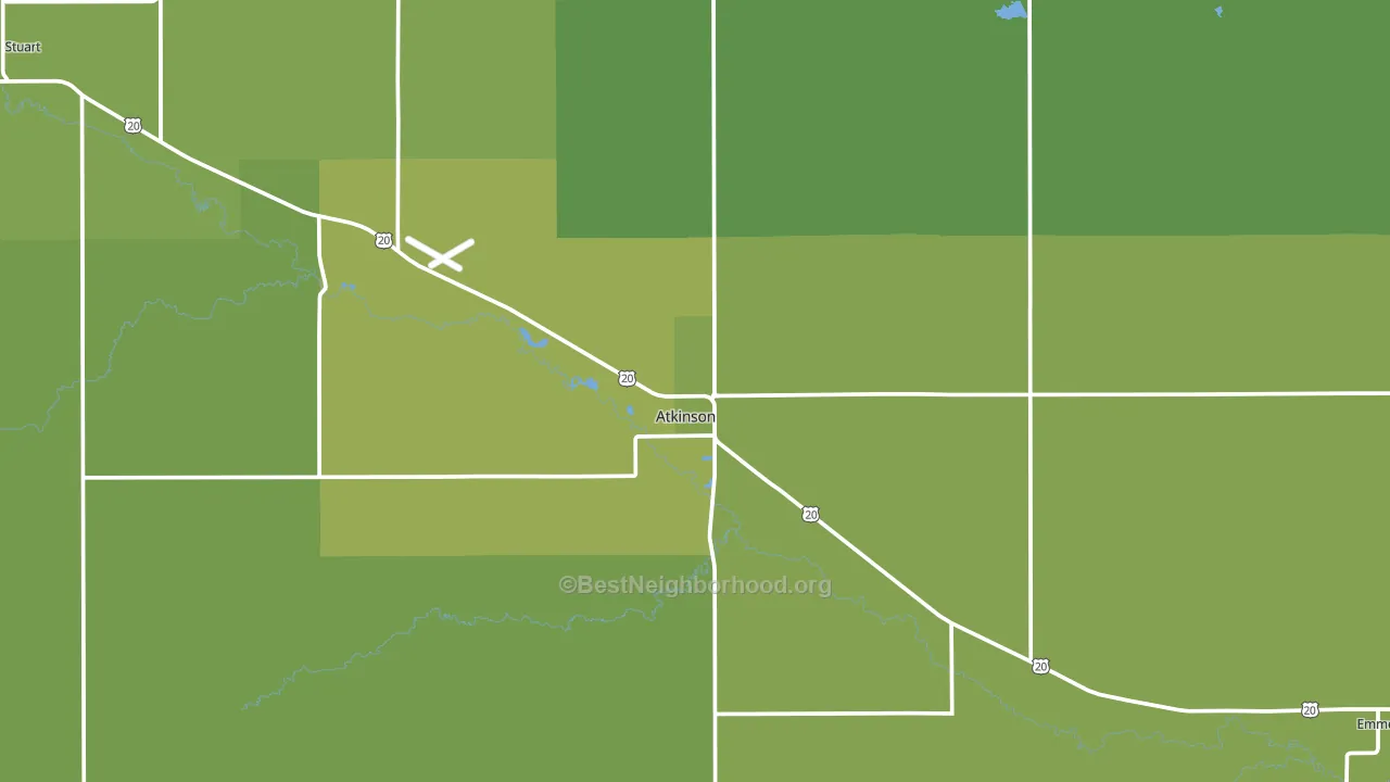 Atkinson, NE block-group voter-turnout map