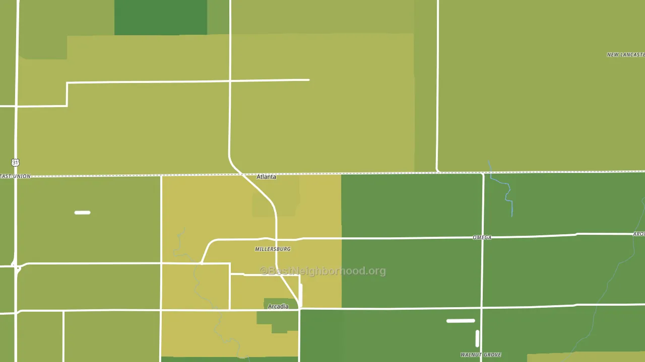 Atlanta, IN block-group voter-turnout map