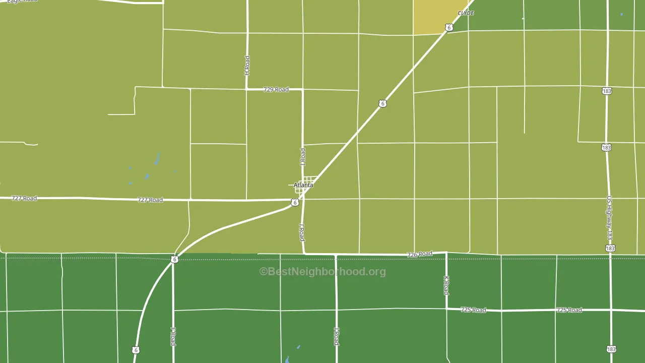Atlanta, NE block-group voter-turnout map