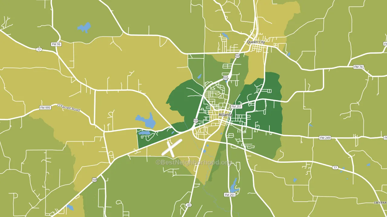 Atlanta, TX block-group voter-turnout map